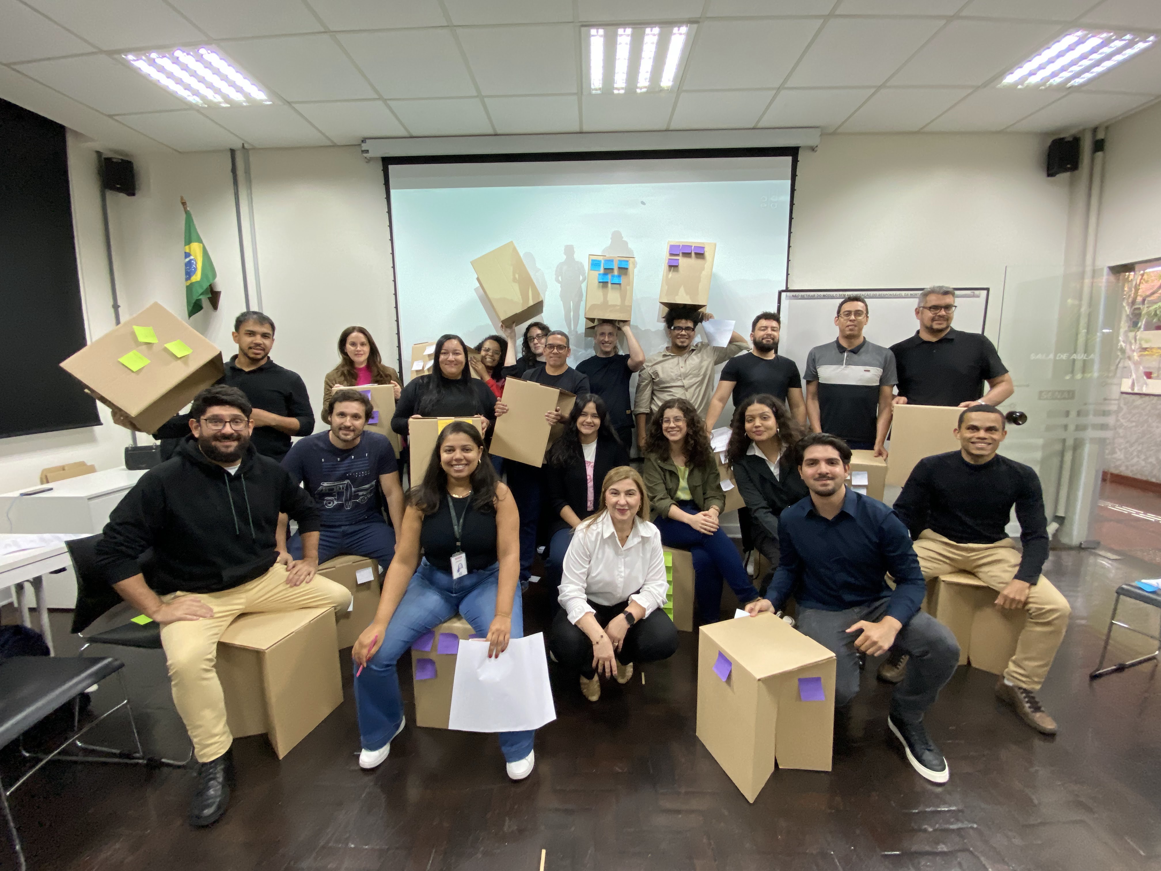 Participantes do SENAI-SP no team building Accountability Club conduzido pela Aldeia Incompany